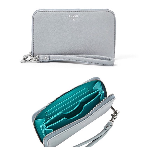 Fossil Handbags - Fossil Sydney clutch wristlet wallet in ice blue